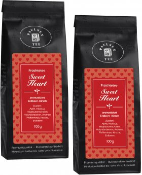 Sweet Heart - mit Herz  Etikett, Früchtetee - Set 2x100g