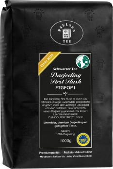 Darjeeling First Flush FTGFOP, schwarzer Tee, Ernte 2024, 1kg Packung